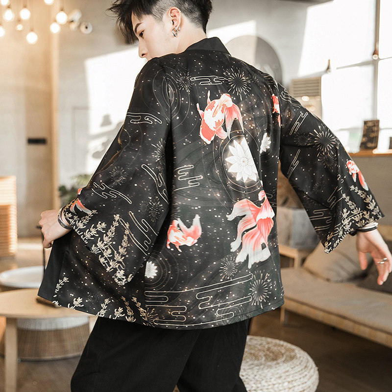 2025夏季新款风天鹅墨龙汉服开衫披风男DSA008-1K03P40,男装民族服装,电商A008-1