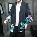 2025夏季新款风荷叶仙鹤和服开衫披风男款6006K039p40，男装卫衣，电商A008-1