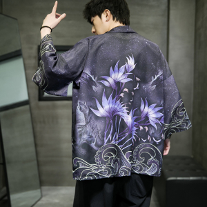 夏季新款风 青叶 仙鹤汉服开衫披风男DS-A008-1-K037p40图片
