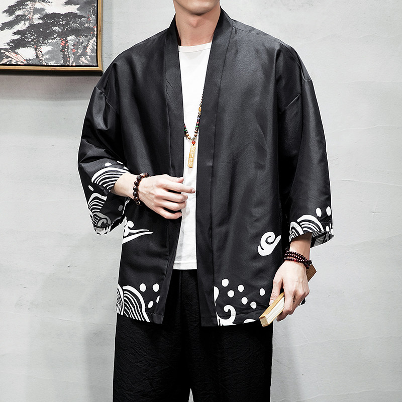2025夏季新款风，龍图祥云和服开衫披风男款6006K88p40,男装卫衣,电商A008-1