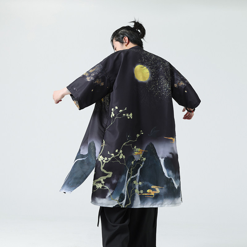 夏季新款风汉服开衫披风男DSA008-1-K301p48,男装风衣,电商A008-1