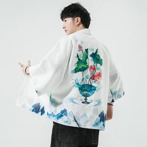 夏季新款风仙鹤 祥鹿汉服开衫披风男DS-A008-1-K93p40图片