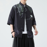 2025夏季新款风短袖衬衫唐装汉服风印花男A008-1-S203-P45，男装T恤，电商A008-1