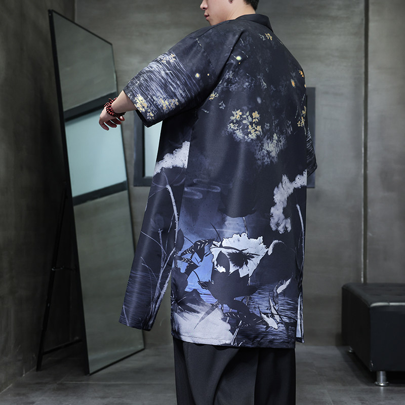 夏季新款风汉服开衫披风风衣男DSA008-1-K303p48,男装风衣,电商A008-1