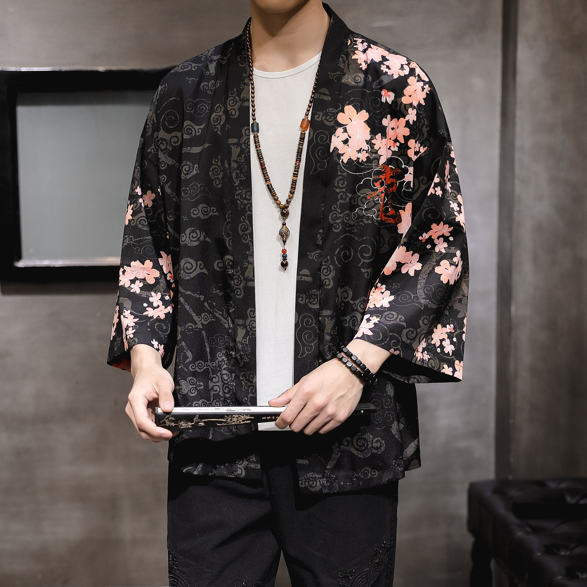 夏季新款风，龍图祥云和服开衫披风男款DS A008-1K88p40图片