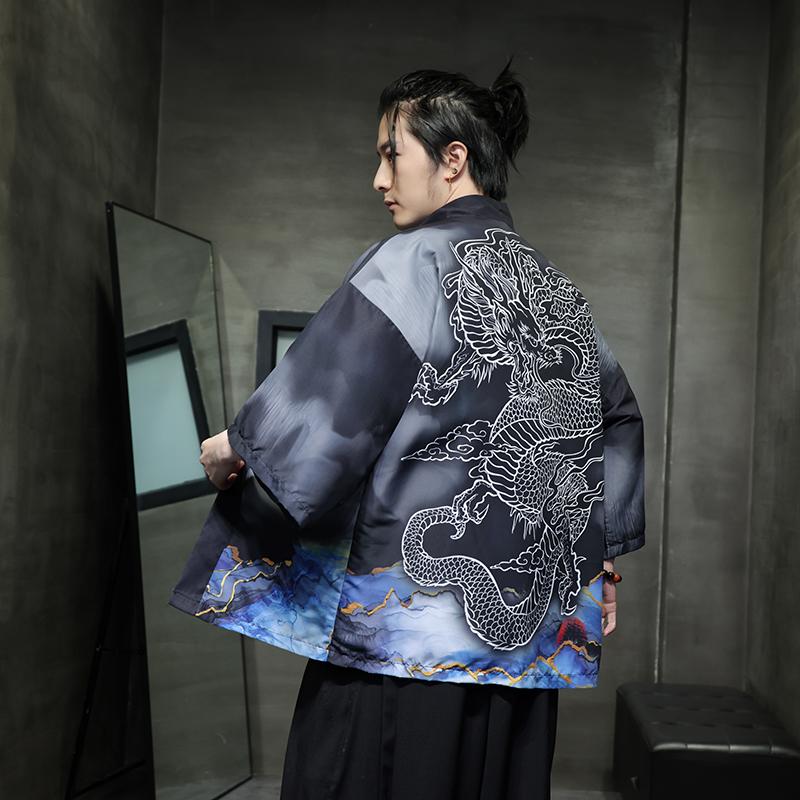 2025夏季新款风印花汉服风衣开衫披风男DSA008-1K86P40,男装风衣,电商A008-1