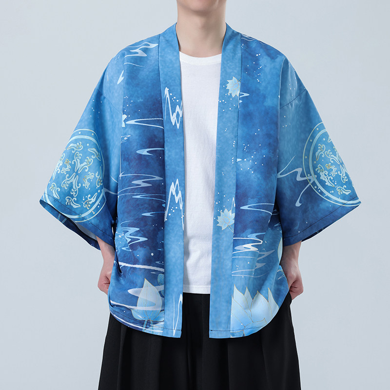夏季时尚新款风 印花汉服风衣开衫披风男DSA008-1K85 P40图片