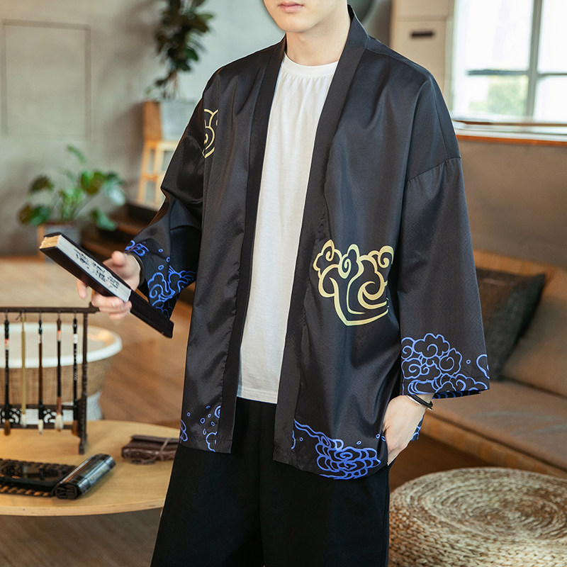 2025夏季新款风柳楊仙鹤汉服服开衫披风男DSA008-1K07p40,男装民族服装,电商A008-1