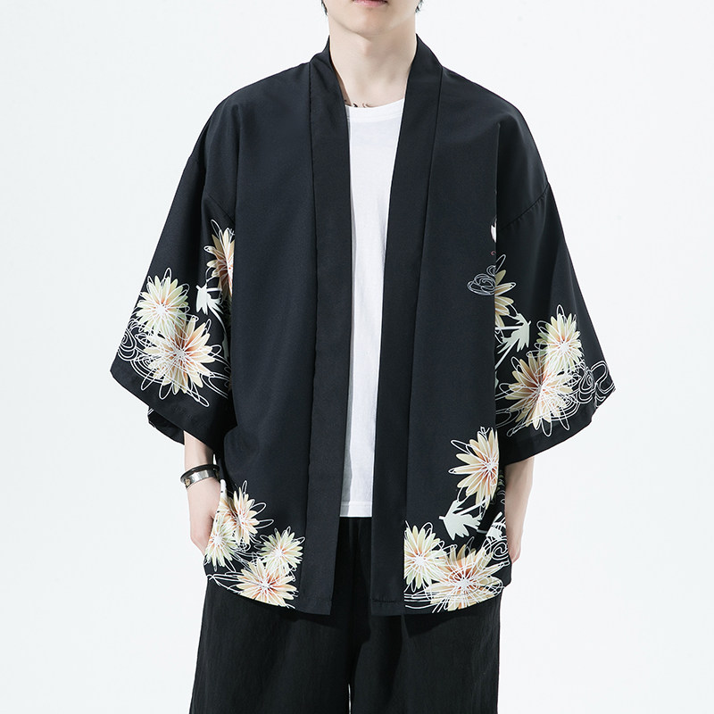 2025夏季新款风仙鹤和服开衫披风男款6006K039p40,男装卫衣,电商A008-1