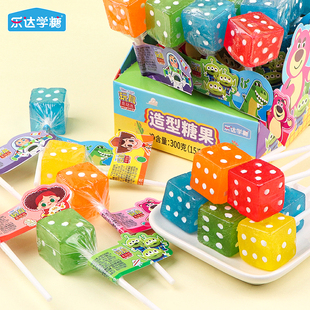 乐达学糖造型骰子棒棒糖商超专供玩具总动员儿童休闲零食硬质糖果