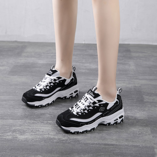 斯凯奇d'lites经典黑白熊猫鞋