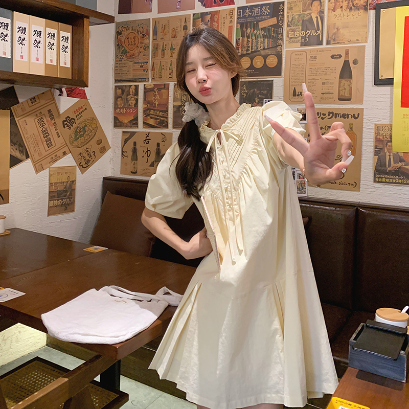 法式温柔风减龄初恋连衣裙女2025夏季新款韩版宽松显瘦茶歇短裙子，女装连衣裙，浙宝205