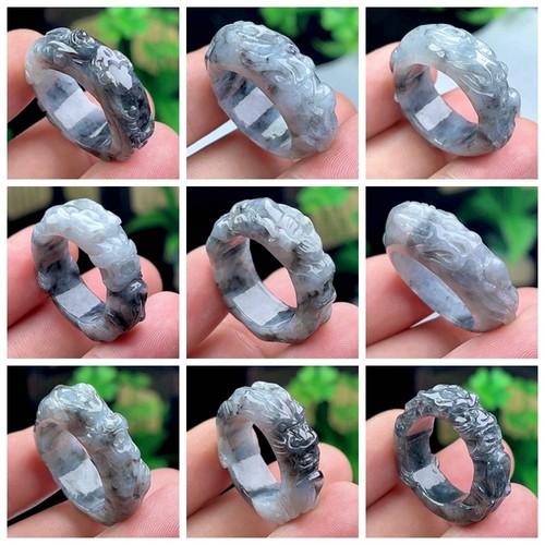 23号缅甸A货天然翡翠龙戒