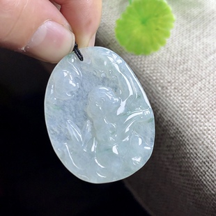 缅甸料 老坑冰种翡翠猴子吊坠 天然A货玉石玉猴生肖玉坠 猴牌玉佩