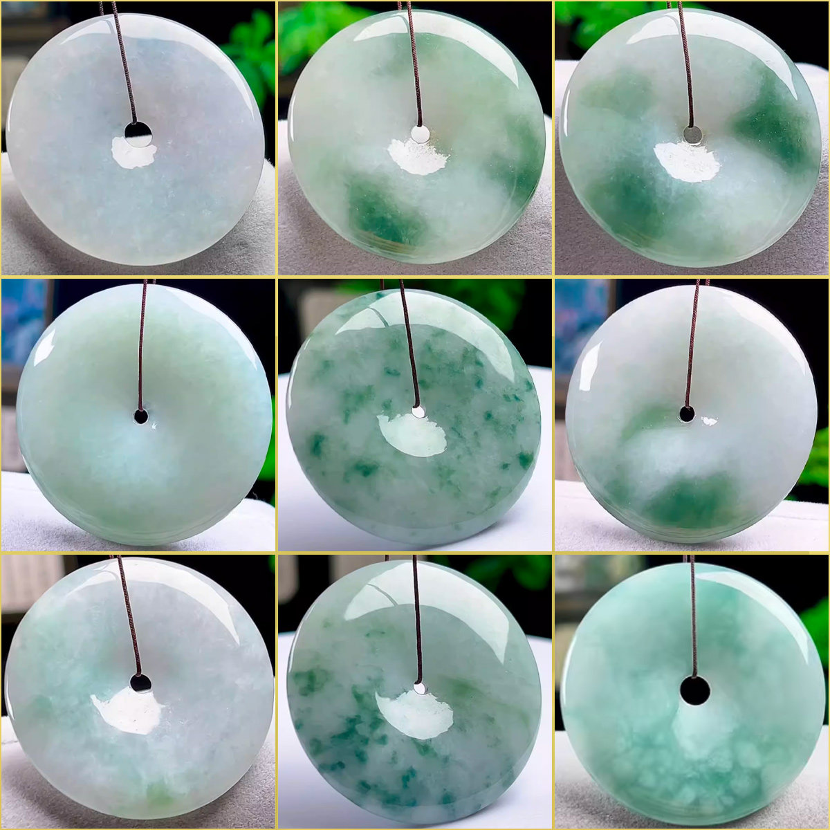 缅甸A货翡翠平安扣吊坠大件 男玉坠天然飘花玉石怀古圆扣玉佩送证