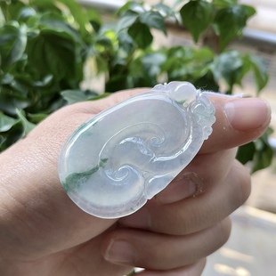 老坑高冰种翡翠如意吊坠男女精品天然冰花通透玉质龙头玉如意玉佩