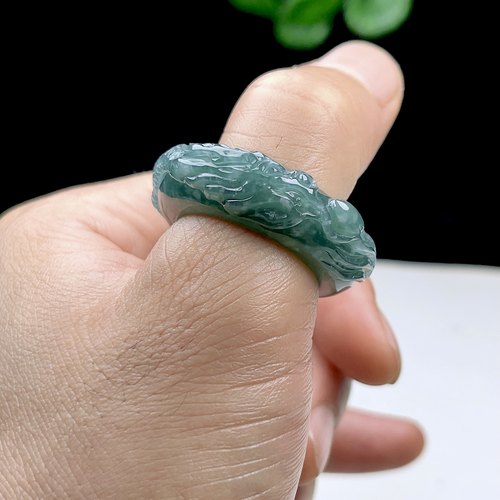 22mm翡翠扳指龙腾玉指环
