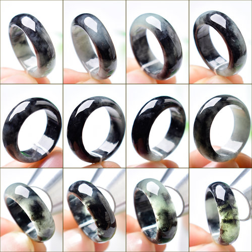 自选高品质天然乌鸡翡翠戒指