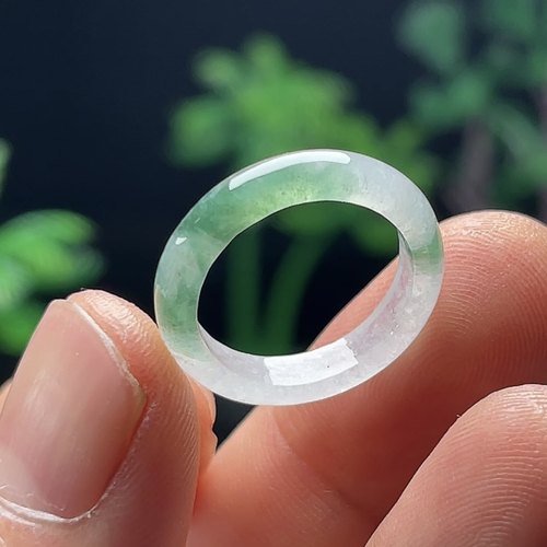 11号16mm天然翡翠A货戒指玉戒圈男女款缅甸玉石冰飘花玉指环正品