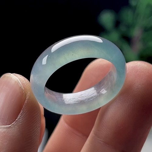 20号天然玉石翡翠戒指揭阳工保真A货冰种蓝水玉指环玉戒圈男女款
