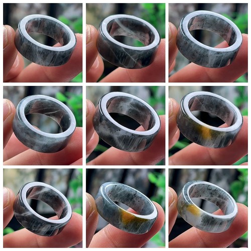 乌鸡黑指环玉戒指意境玉石戒圈