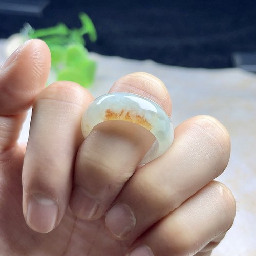 22mm翡翠玉凝善红黄翡翠指环