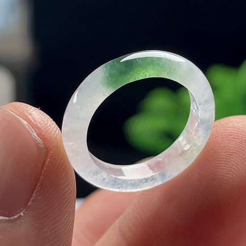 11号保真天然翡翠A货戒指玉戒圈男女缅甸料玉石冰飘花玉指环正品