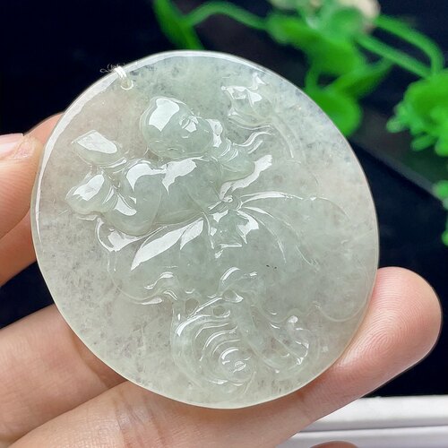 a货翡翠吊坠冰种天然玉石件包邮