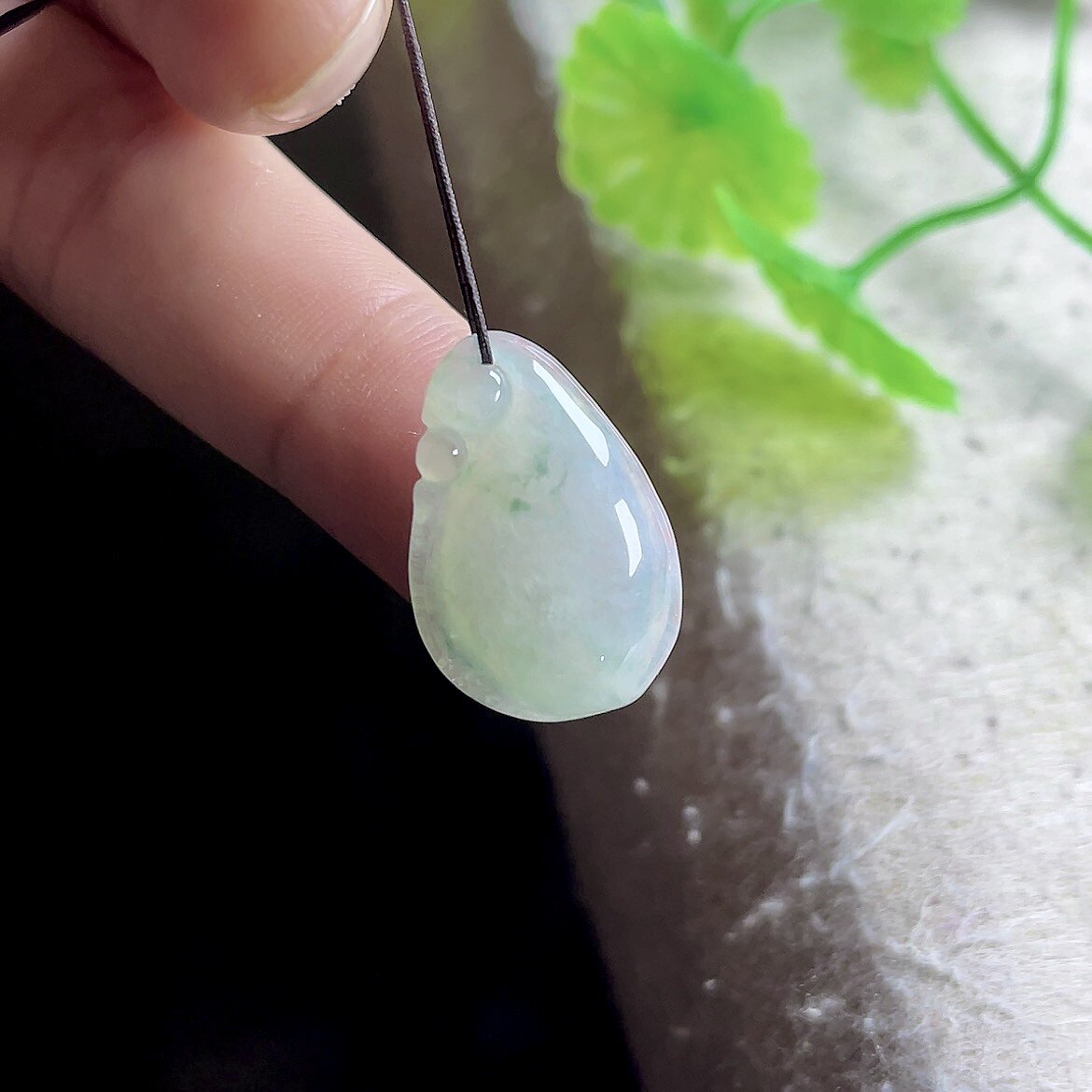 老坑冰底晴水绿翡翠福瓜吊坠玉瓜玉坠女缅甸a货天然玉石小瓜挂件