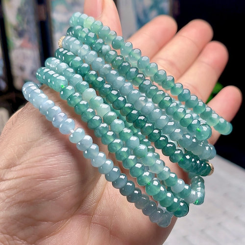 翡翠手链算盘珠玉手链女玉珠手串