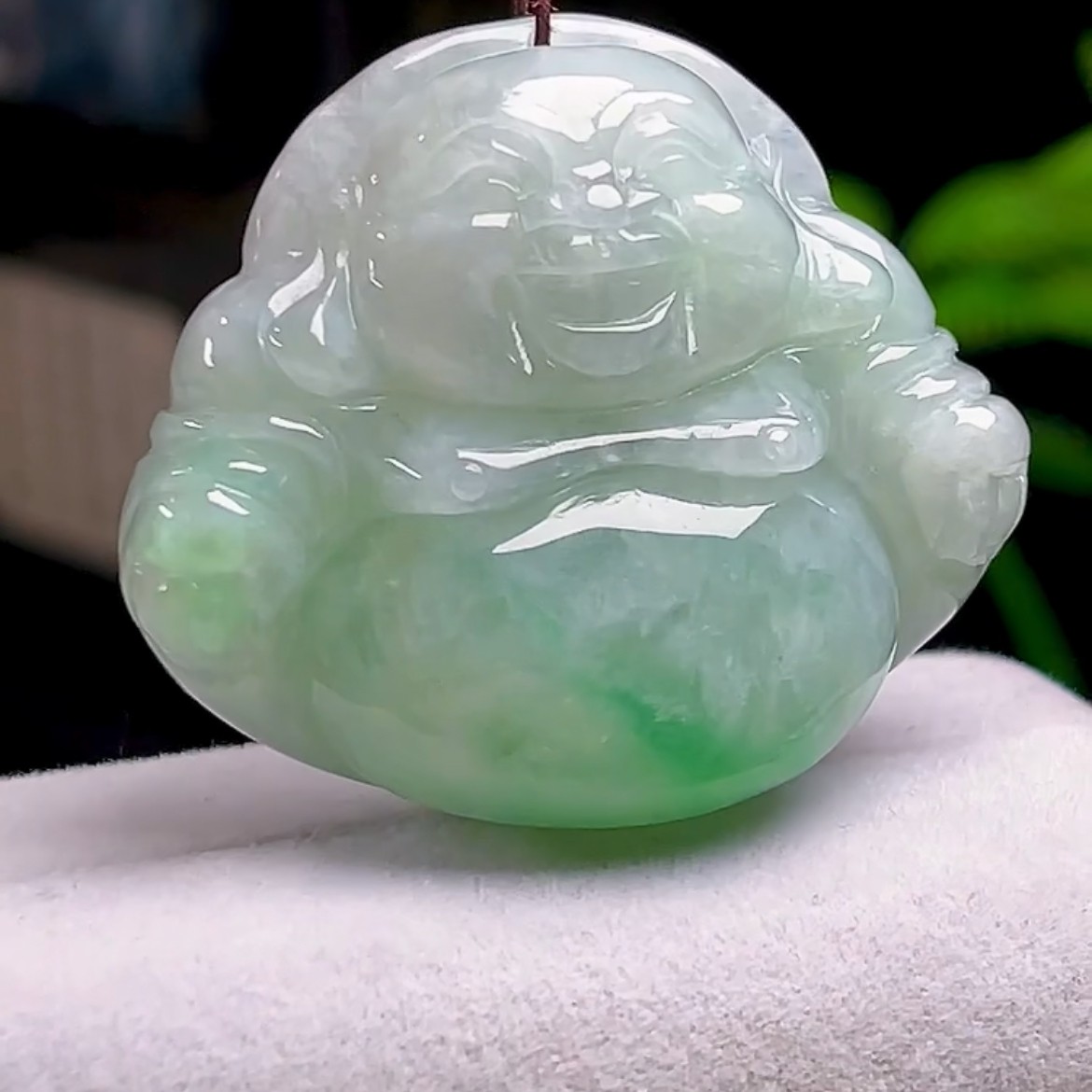 天然玉石翡翠弥勒佛挂件缅甸料A货冰飘绿佛公吊坠玉佛笑佛玉坠