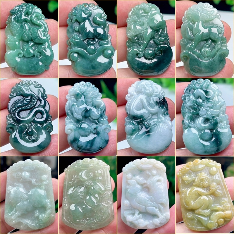 十二生肖A货翡翠属相吊坠玉坠