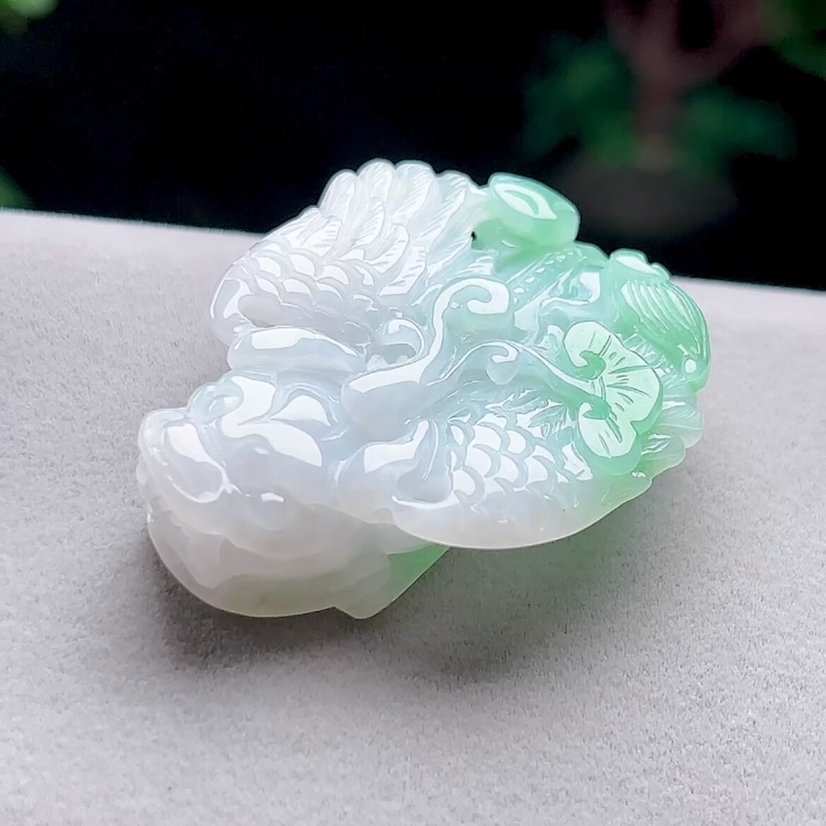 天然玉石老坑A货招财貔貅玉坠 缅甸料翡翠冰飘绿飞天貔貅吊坠男女