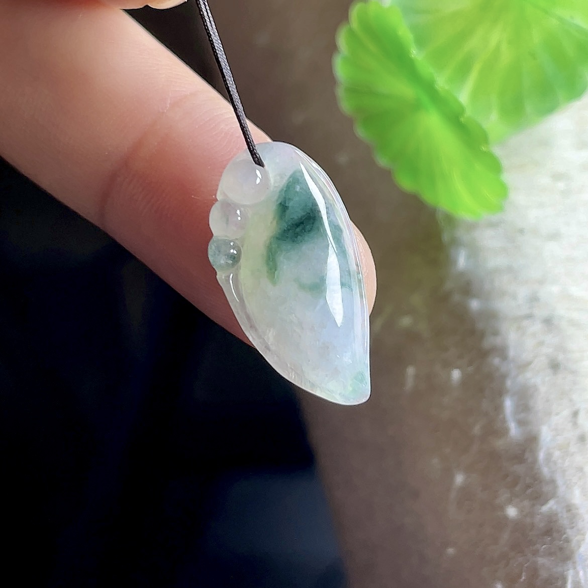 冰种飘花翡翠瓜吊坠 玉福瓜玉坠女 天然a货缅甸玉石玉瓜挂件玉佩