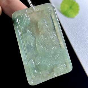 正品A货冰种翡翠大日如来佛吊坠老坑精工玉羊猴本命佛玉坠男女