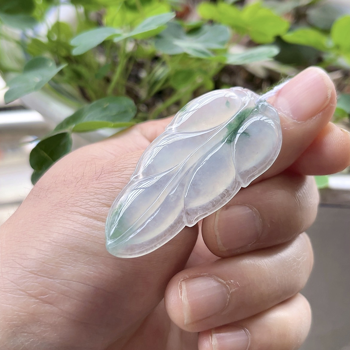 老坑高冰种飘花绿彩翡翠吊坠玉石