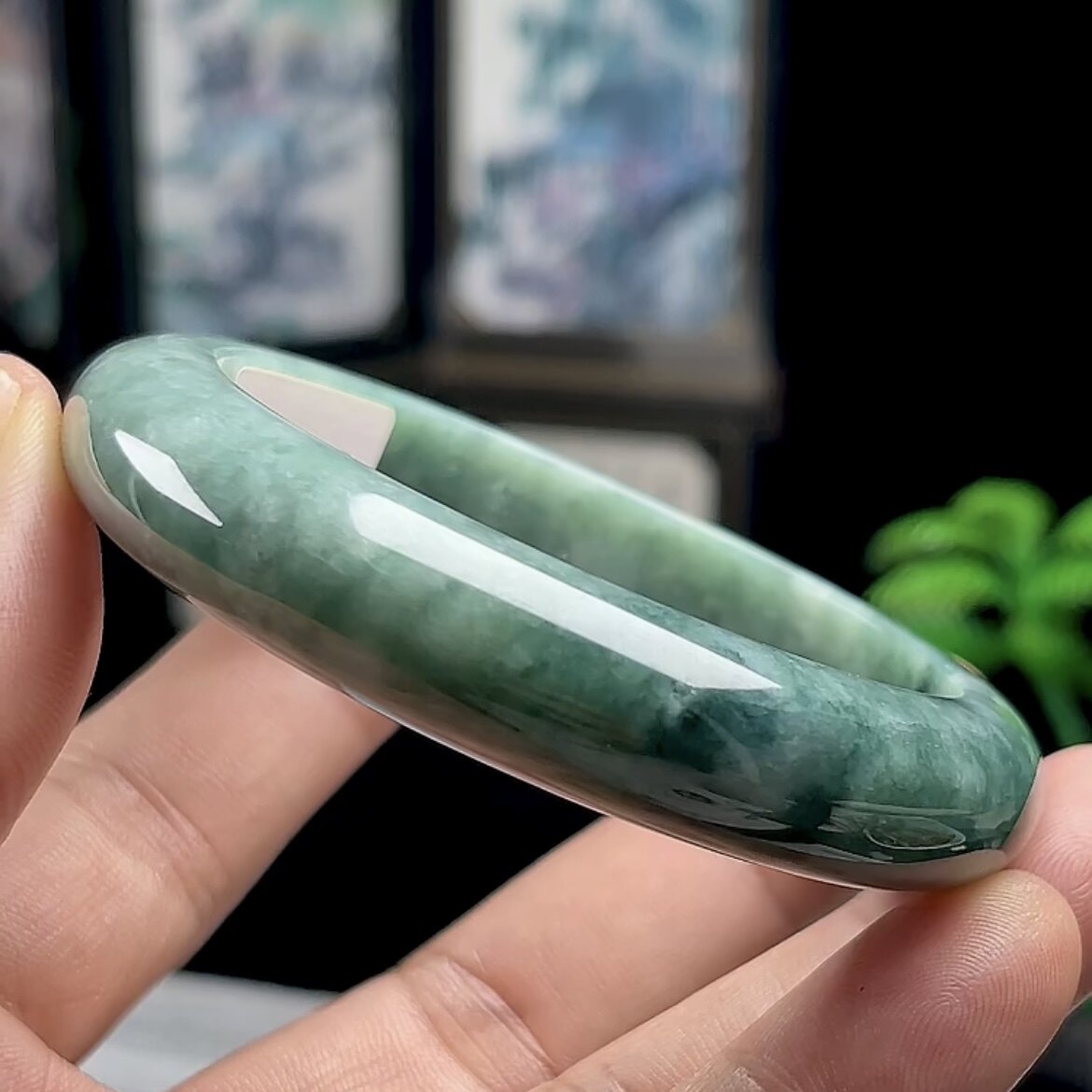 54MM油青正圈翡翠手镯