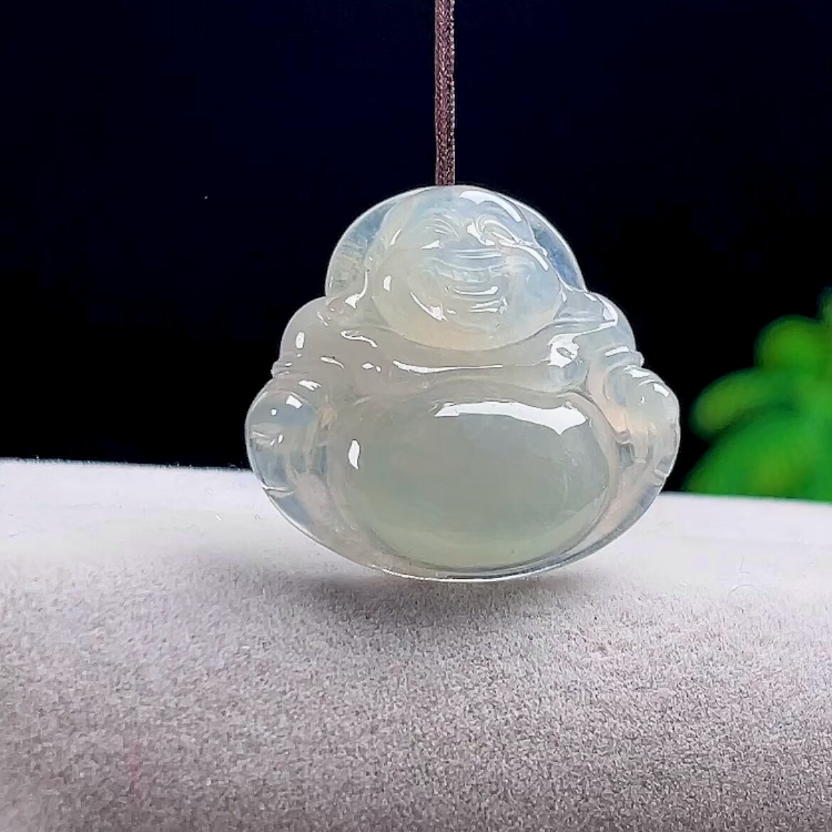 缅甸料A货天然玉石翡翠冰润佛公吊坠玉佛笑佛玉坠大肚佛挂件男女