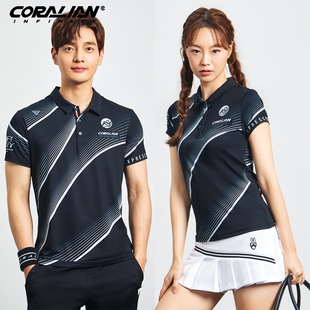 可莱安羽毛球服女2021新款透气速干短袖男情侣翻领秋季运动服套装