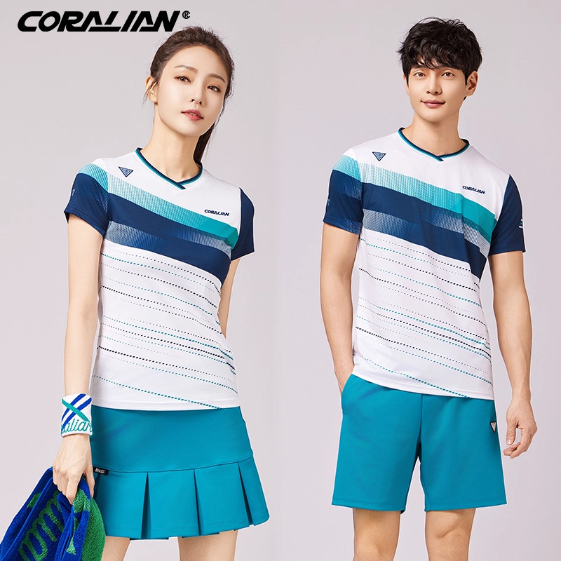 可莱安羽毛球服韩国进口2025新品男女套装透气速干上衣短袖运动服