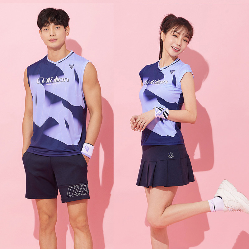 可莱安羽毛球服女无袖上衣新品韩国透气速干男女情侣时尚运动套装