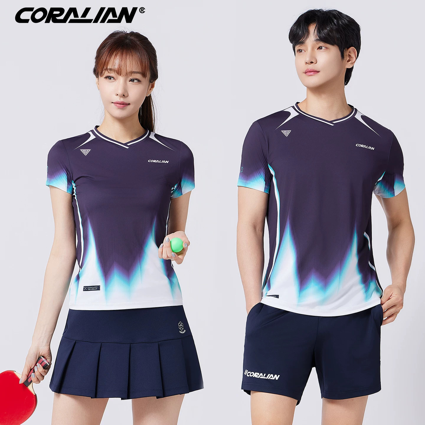 2026新品可莱安羽毛球服女套装男女韩国进口透气速干比赛运动队服