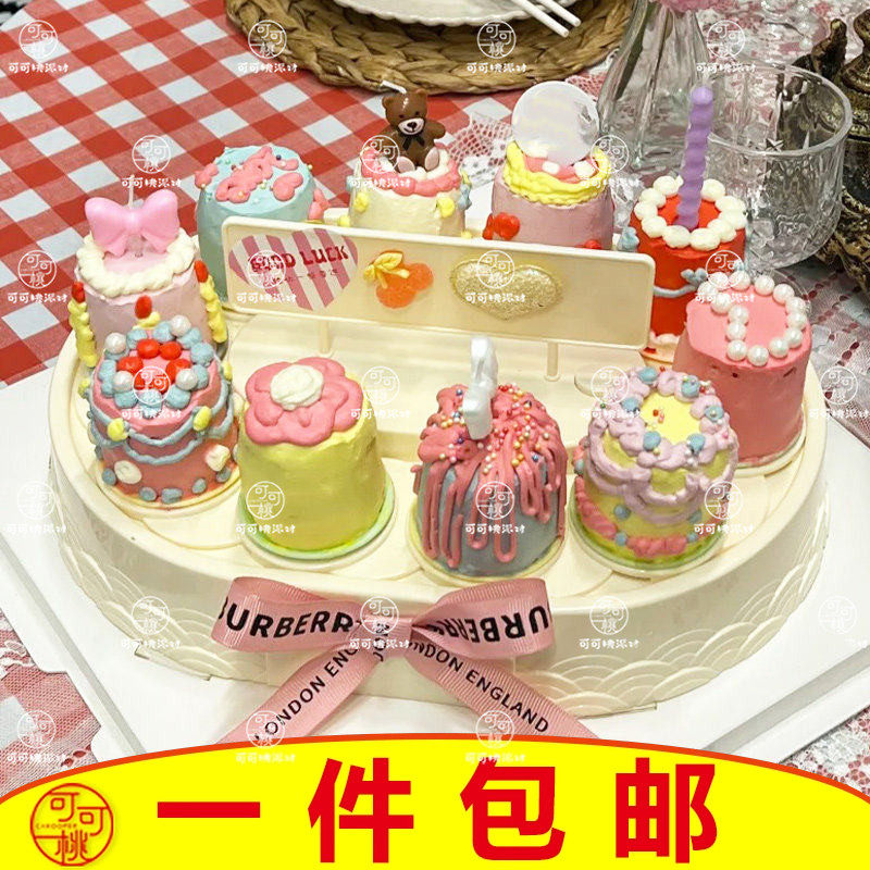 ins旋转蛋糕台网红音乐盒甜品转转台儿童女孩生日支架自动旋转机