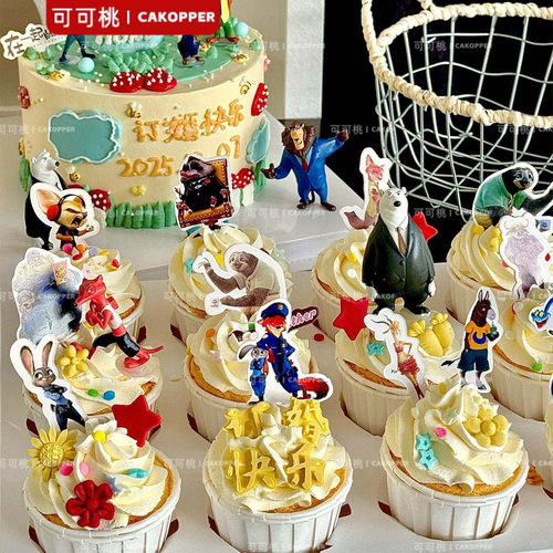 兔子警官朱迪狐尼克纸杯蛋糕插件