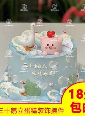 软胶立体大白鹅蛋糕装扮摆件插件