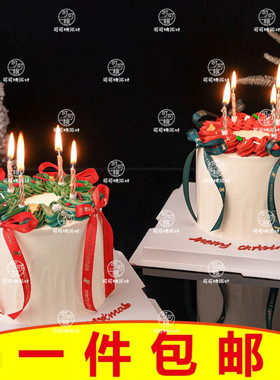 圣诞丝带MerryChristmas烘焙装扮涤纶带红色绿色缎带生日蛋糕装饰