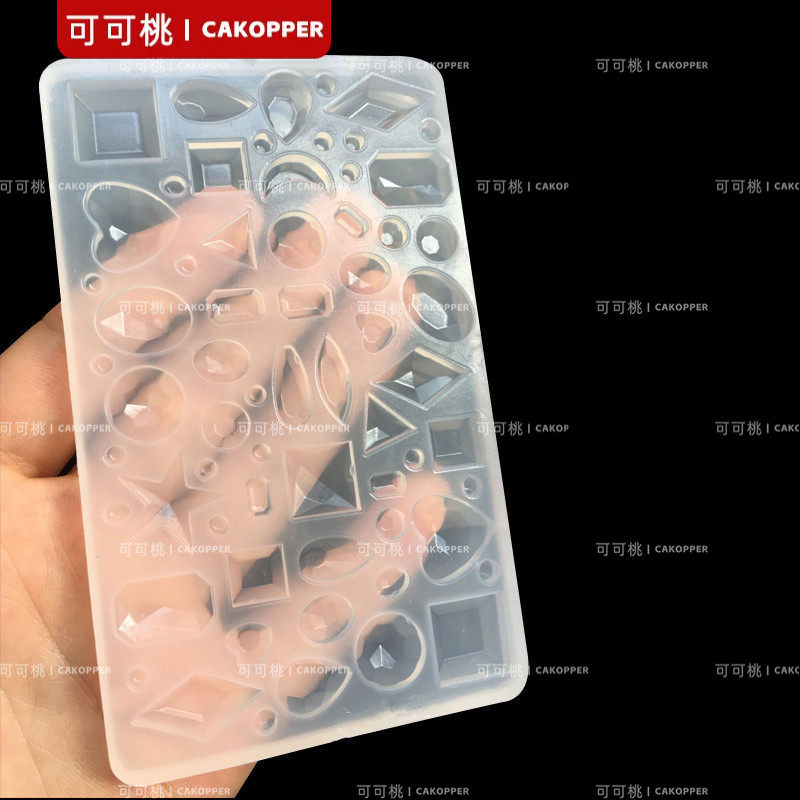 水晶滴胶时光宝石贴片硅胶模具 圆形椭圆水滴心形 底托diy饰品模