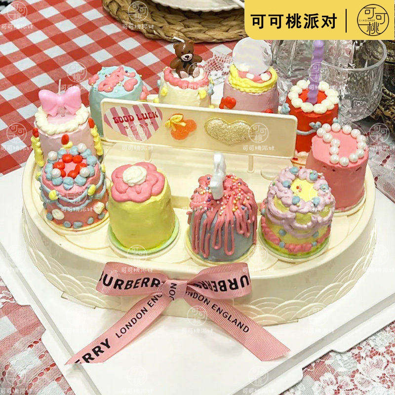 ins旋转蛋糕台网红音乐盒甜品转转台儿童女孩生日支架自动旋转机