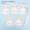 Light gray bunny head material pack of 5 pieces