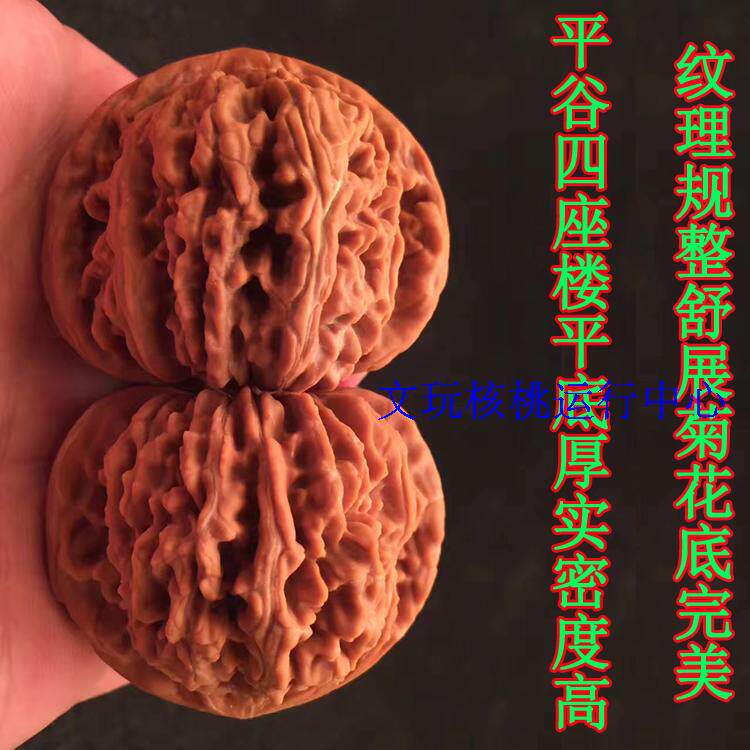 2野生老树果45mm四座楼狮子头红皮压手圆润汉高楼平谷文把玩核桃